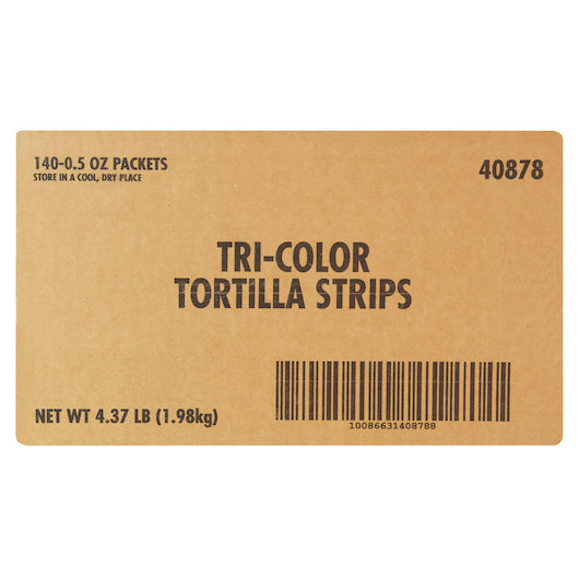 Fresh Gourment Crispy Tri-Color Tortilla Strips Salad Topping Single Serve, 140 x 0.5 oz Case - DOT product image 7