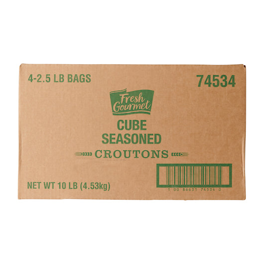 Fresh Gourmet Trans Fat Free Cube Crouton Bulk, 4 x 2.5 lb Case - DOT product image 5