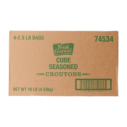 Fresh Gourmet Trans Fat Free Cube Crouton Bulk, 4 x 2.5 lb Case - DOT product image 5