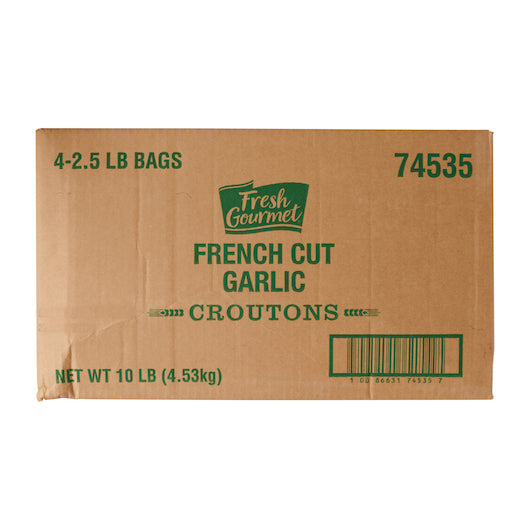 Fresh Gourmet Trans Fat Free Fresh Garlic Crouton Bulk, 4 x 2.5 lb Case - DOT product image 5