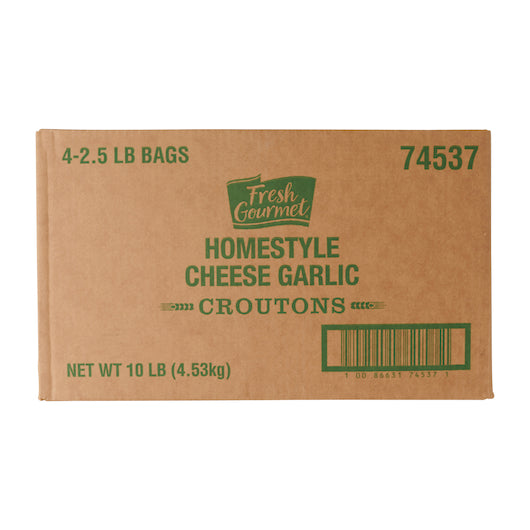 Fresh Gourmet Homestyle Trans Fat Free Cheese And Garlic Crouton Bulk, 4 x 2.5 lb Case - DOT product image 5