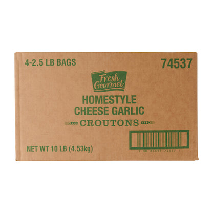 Fresh Gourmet Homestyle Trans Fat Free Cheese And Garlic Crouton Bulk, 4 x 2.5 lb Case - DOT product image 5