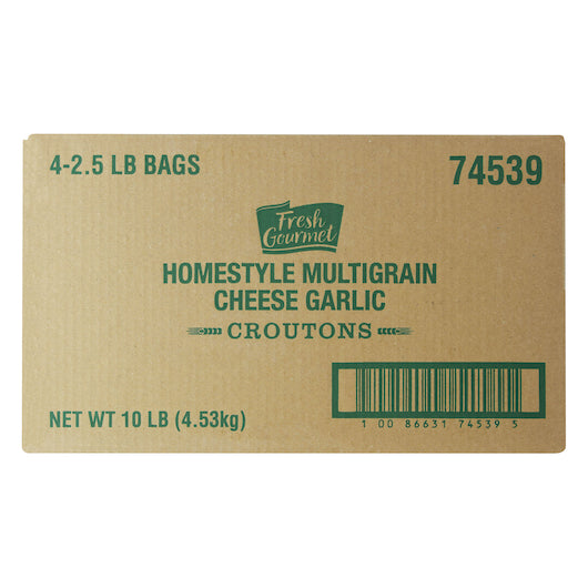 Fresh Gourmet Homestyle Cheese And Garlic Multi-Grain Crouton Bulk, 4 x 2.5 lb Case - DOT product image 6