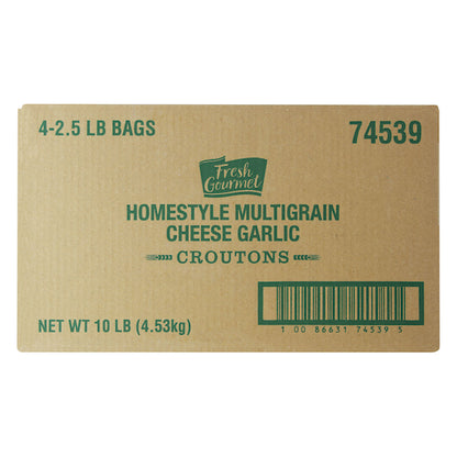 Fresh Gourmet Homestyle Cheese And Garlic Multi-Grain Crouton Bulk, 4 x 2.5 lb Case - DOT product image 6