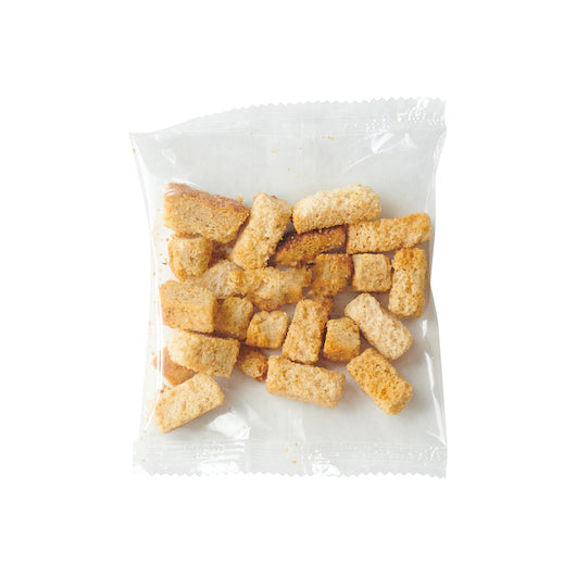 Fresh Gourmet Whole Grain Country Cut Cheese Garlic Crouton Single Serve Packets, 250 x 0.5 oz Case - Croutons & Salad