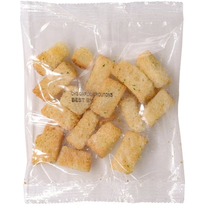 Fresh Gourmet Country Cut Cheese Garlic Crouton Single Serve, 125 x 0.5 oz Case - Croutons & Salad Toppings