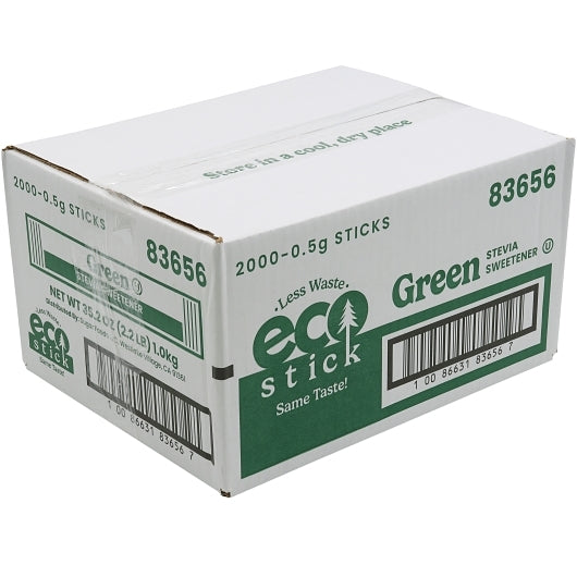 EcoStick SUGAR SUBSTITUTE STEVIA GREEN STICKS, 2000 x 0.5 GR Case - DOT product image 7