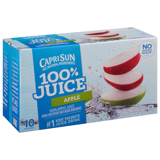 Capri Sun 100% Juice Ready To Drink Apple Juice, 4 x 10 x 6 fl oz Case - DOT product image 4