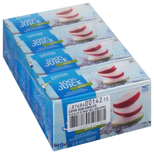 Capri Sun 100% Juice Ready To Drink Apple Juice, 4 x 10 x 6 fl oz Case - DOT product image 8