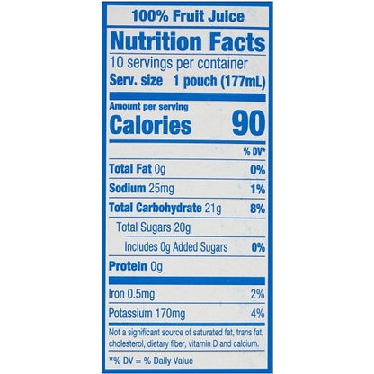 Capri Sun 100% Juice Ready To Drink Berry Juice, 40 x 6 fl oz Case - DOT product image 8