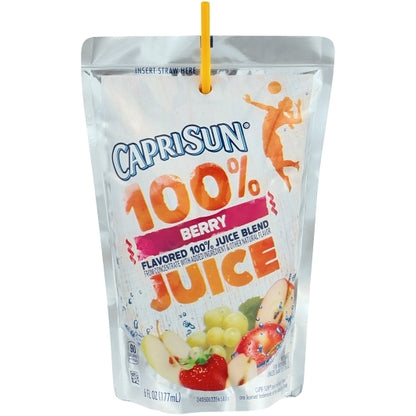 Capri Sun 100% Juice Ready To Drink Berry Juice, 40 x 6 fl oz Case - DOT product image 4