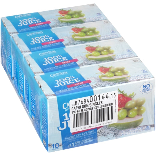Capri Sun 100% Juice Ready To Drink Berry Juice, 40 x 6 fl oz Case - DOT product image 7