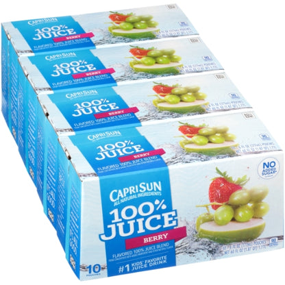Capri Sun 100% Juice Ready To Drink Berry Juice, 40 x 6 fl oz Case - DOT product image 6