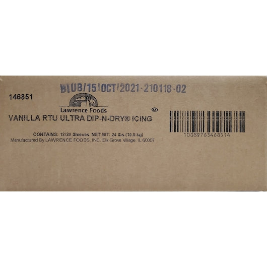 Lawrence Foods Vanilla Ready To Use Ultra Dip-N-Dry, 12 x 2 lb Case - Condiments & Sauces