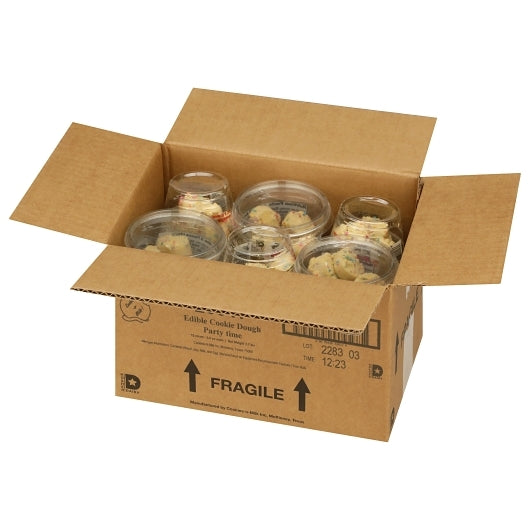 Cookies N Milk Edible Party Time Sprinkle Cookie Dough Mini Cups, 12 x 3.6 oz Case - Bakery & Desserts