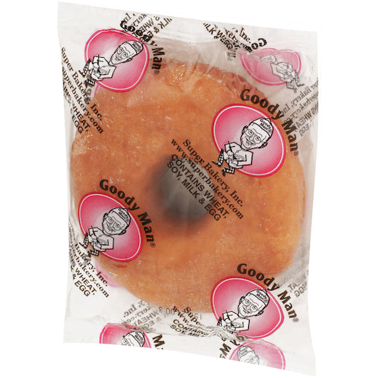 Super Bakery Individually Wrapped Whole Grain Goody Ring Yeast Raised Donut, 80 x 2.55 oz Case - Bakery & Desserts