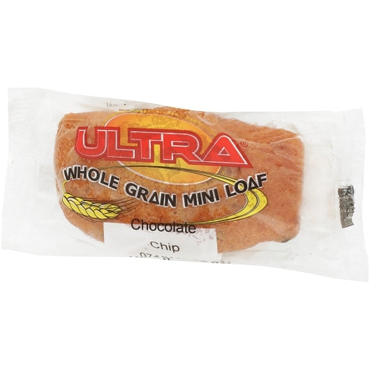 Ultra Chocolate Chip Ultra Individually Wrapped Whole Grain Chocolate Chip Mini Loaf, 120 x 2.05 oz Case - Bakery &