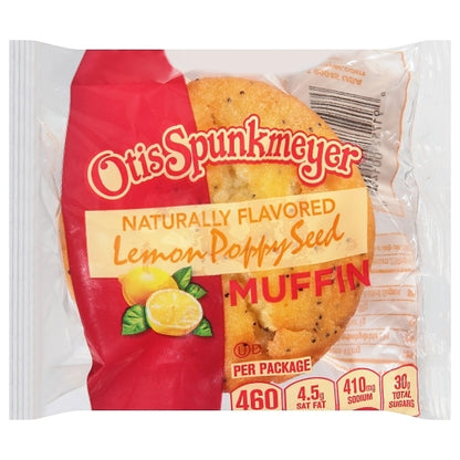 Otis Spunkmeyer INDIVIDUALLY WRAPPED Lemon Poppy Seed Muffin, 24 x 4 oz Case - Bakery & Desserts