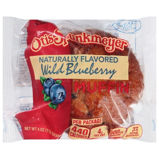 Otis Spunkmeyer Individually Wrapped Wild Blueberry Muffins Tray Pack, 4 x 12 x 4 oz Case - GS1 inner-pack image