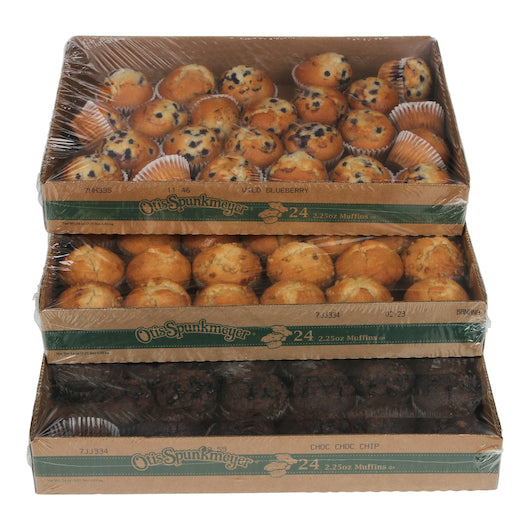 Otis Spunkmeyer Muffin Variety Pack: 48 Blueberry, 24 Banana Nut & 24 Chocolate Chocolate Chip, 4 x 24 x 2.25 oz Case