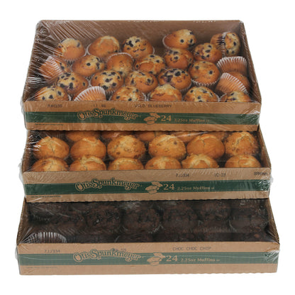 Otis Spunkmeyer Muffin Variety Pack: 48 Blueberry, 24 Banana Nut & 24 Chocolate Chocolate Chip, 4 x 24 x 2.25 oz Case