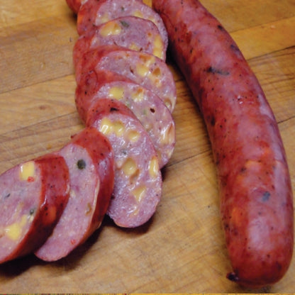 Syracuse Jalapeno and Syracuse 3:1 Fully Cooked Jalapeno Smoked Sausage with Cheese Link, 1 x 10 lb Case - Frozen Meat &