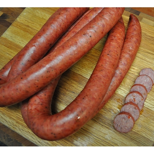 Texas Smokers Syracuse Fully Cooked Old #14 Smoked Sausage Rope, 1 x 20 lb Case - Frozen Meat & Seafood