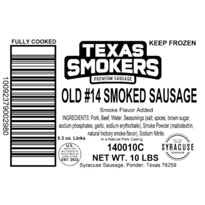 Texas Smokers OLD SMOKED SAUSAGE LINK, 1 x 10 lb Case - DOT product image 4