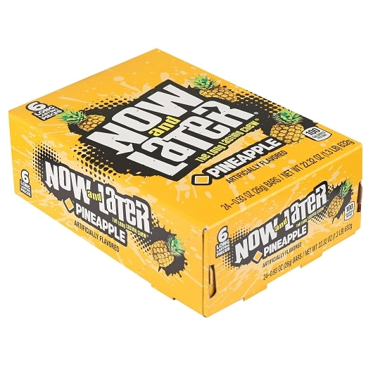 Now and Later Pineapple Chews, 12 x 0.93 oz Case - Candy & Confections