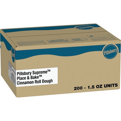 Pillsbury Supreme Place & Bake Cinnamon Roll Dough, 200 x 200 x 1.5 oz Case - Bakery & Desserts