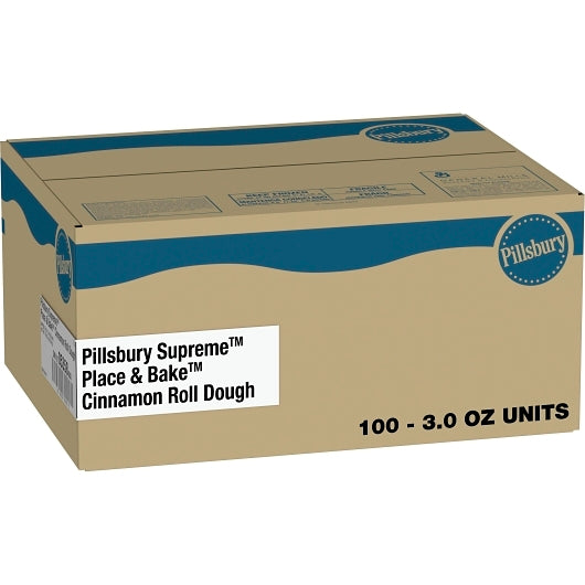 Pillsbury Supreme Place & Bake Cinnamon Roll Dough, 100 x 100 x 3 oz Case - Bakery & Desserts