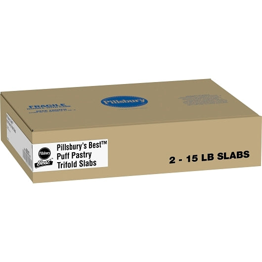 Pillsbury Best Puff Pastry Dough Trifold Slab, 2 x 15 lb Case - Bakery & Desserts