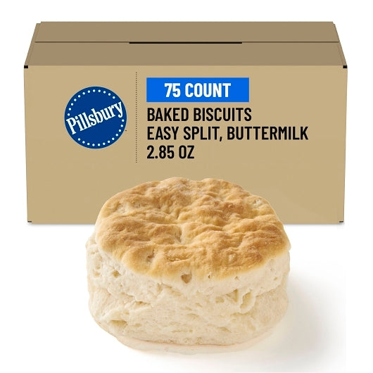 Pillsbury Easy Split Baked Golden Buttermilk Biscuit, 75 x 2.85 oz Case - Bakery & Desserts