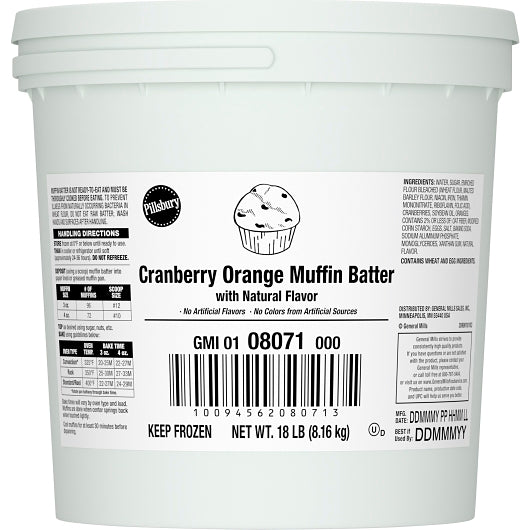 Pillsbury Muffin Batter Pail Cranberry Orange, 1 x 18 lb Case - GS1 closed shipping case image