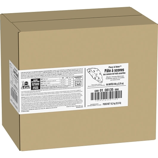 Pillsbury Scone Dough Variety Pack (12- Blueberry, 12-White Chunk Raspberry, 12-Apple Cinn), 96 x 3.75 oz Case - DOT product image 7