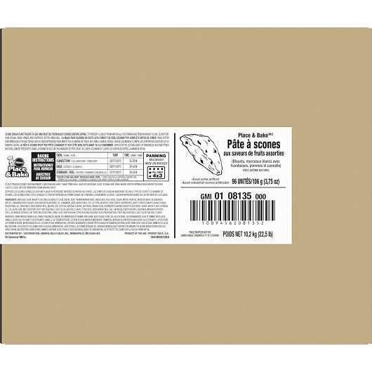 Pillsbury Scone Dough Variety Pack (12- Blueberry, 12-White Chunk Raspberry, 12-Apple Cinn), 96 x 3.75 oz Case - DOT product image 8