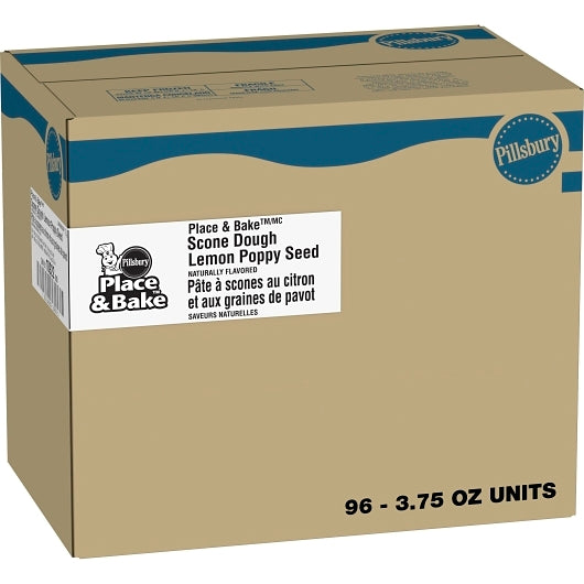 Pillsbury Place & Bake Scone Dough Lemon Poppy Seed, 8 x 12 x 3.75 oz Case - Bakery & Desserts