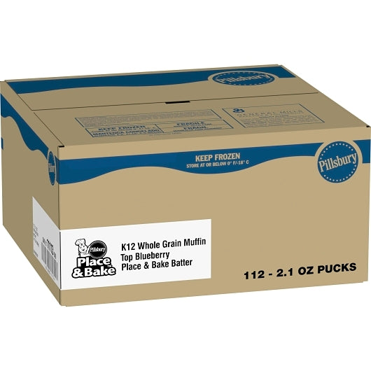 Pillsbury Place & Bake Whole Grain Blueberry Muffin Top, 112 x 112 x 2.1 oz Case - Bakery & Desserts