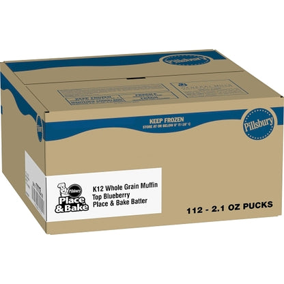 Pillsbury Place & Bake Whole Grain Blueberry Muffin Top, 112 x 112 x 2.1 oz Case - Bakery & Desserts
