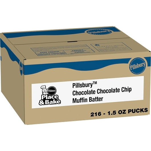 Pillsbury Place & Bake Muffin Dough Puck Chocolate Chocolate Chip, 216 x 216 x 1.5 oz Case - Bakery & Desserts