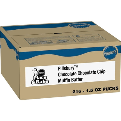 Pillsbury Place & Bake Muffin Dough Puck Chocolate Chocolate Chip, 216 x 216 x 1.5 oz Case - Bakery & Desserts