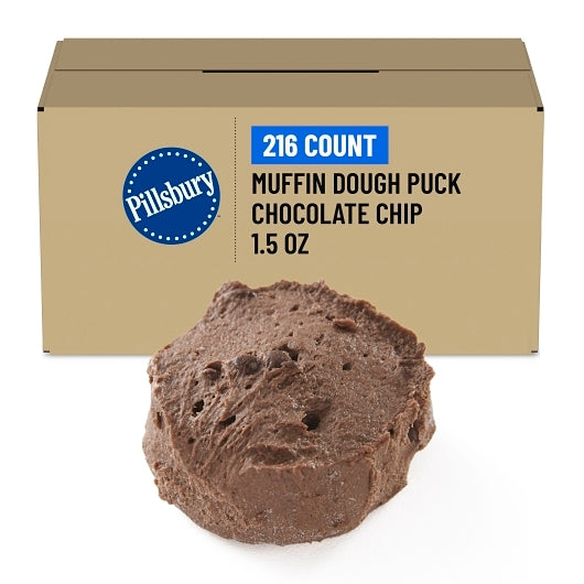 Pillsbury Place & Bake Muffin Dough Puck Chocolate Chocolate Chip, 216 x 1.5 oz Case - Bakery & Desserts