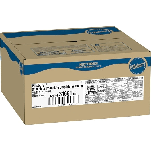 Pillsbury Place & Bake Muffin Dough Puck Chocolate Chocolate Chip, 216 x 216 x 1.5 oz Case - GS1 closed shipping case image