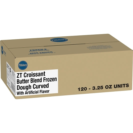 Pillsbury Butter Blend Curved Croissant Dough, 120 x 120 x 3.25 oz Case - Breads, Rolls & Buns