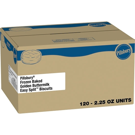 General Mills Frozen Easy Split Golden Buttermilk Biscuit, 120 x 2.25 oz Case - Bakery & Desserts