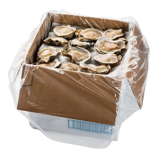 Hillman Individually Quick Frozen Half Shell Oysters 144 Ct, 1 x 30 lb Case - Frozen Meat & Seafood