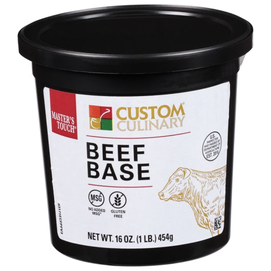 Custom Culinary Masters Beef Base Paste, No MSG Added, Gluten Free, 6 x 1 lb Case - Pantry Ingredients