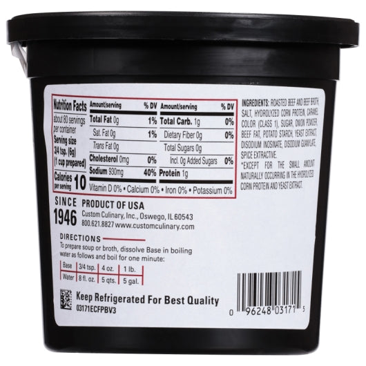 Custom Culinary Masters Beef Base Paste, No MSG Added, Gluten Free, 6 x 1 lb Case - DOT product image 7