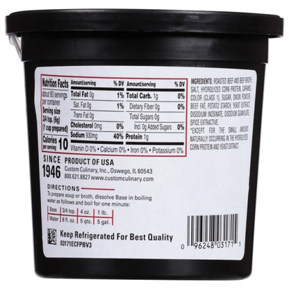 Custom Culinary Masters Beef Base Paste, No MSG Added, Gluten Free, 6 x 1 lb Case - DOT product image 7