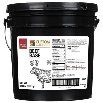 Custom Culinary Masters Beef Base Paste, No MSG Added, 1 x 20 lb Case - Pantry Ingredients